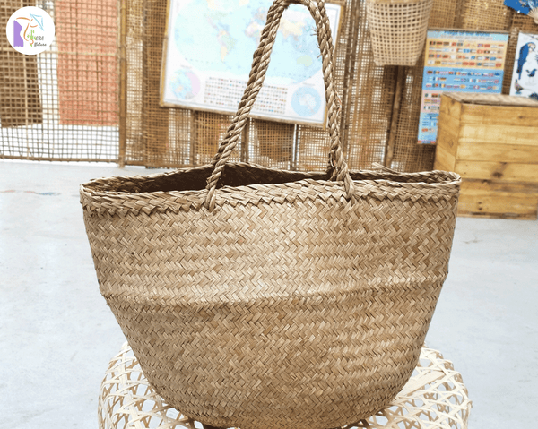 Basket Of Natural Seagrass Folds